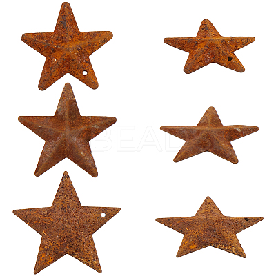 90Pcs 3 Styles Star Rust Iron Big Pendants IFIN-GF0001-13A-1