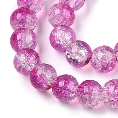 Transparent Crackle Baking Paint Glass Beads Strands DGLA-T003-01C-09-1