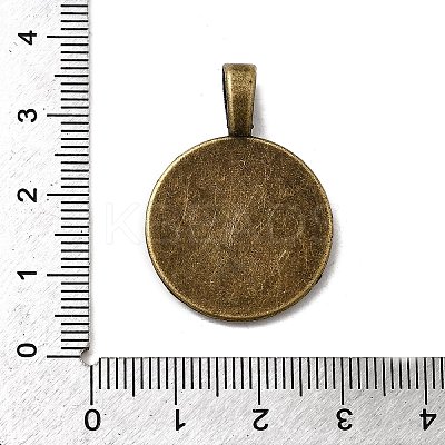 Flat Round Alloy Pendant Cabochon Settings LS-PALLOY-N0088-28AB-NF-1