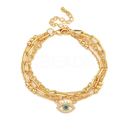Brass Micro Pave Cubic Zirconia Bracelets for Women BJEW-U008-08G-1