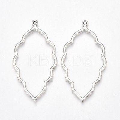 Tibetan Style Alloy Open Back Bezel Big Pendants TIBE-S316-015AS-RS-1