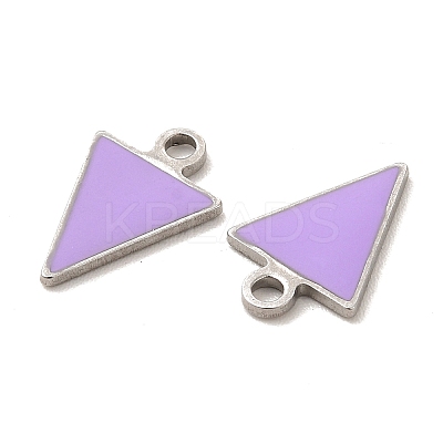 304 Stainless Steel Enamel Pendants STAS-M308-15P-03-1