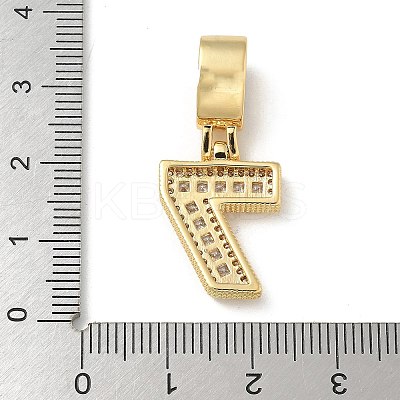 Brass Clear Cubic Zirconia European Dangle Charms LS-KK-R003-01G-07-1