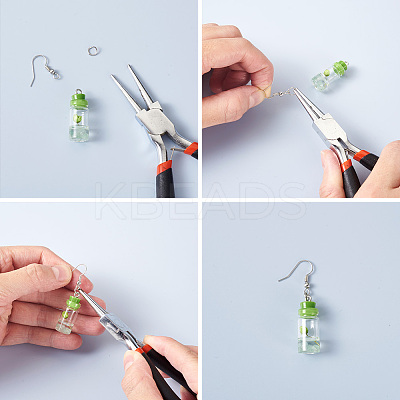 28Pcs 4 Style Glass Wishing Bottle Pendant Decorations GLAA-FW0001-01-1
