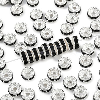 Brass Grade A Rhinestone Spacer Beads RB-A004-12-1