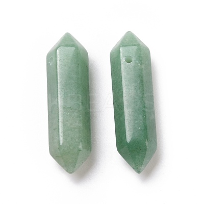 Natural Green Aventurine Double Terminal Pointed Pendants G-C007-02B-04-1