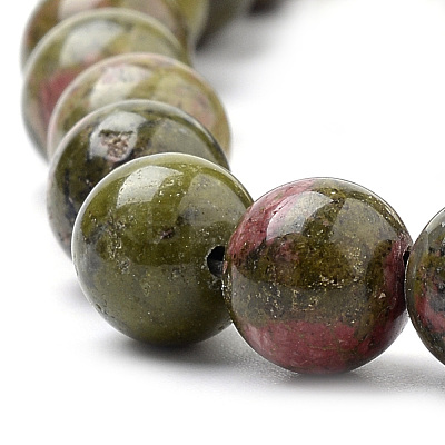 Natural Unakite Beads Strands G-S259-14-6mm-1