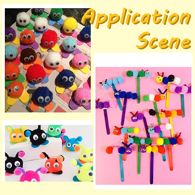150Pcs Polyester Pom Pom Ball DIY-SC0031-33E-1