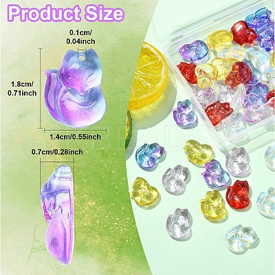 50Pcs 5 Colors Transparent Spray Painted Glass Pendants GLAA-YW0003-94-1
