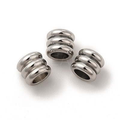Non-Tarnish 201 Stainless Steel European Beads STAS-M089-04P-1