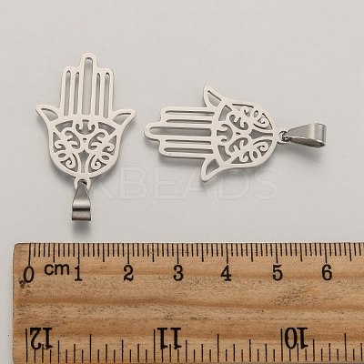 Non-Tarnish Hamsa Hand/Hand of Fatima/Hand of Miriam 304 Stainless Steel Pendants X-STAS-F016-18P-1
