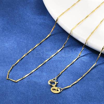 925 Sterling Silver Twisted Bar Link Chain Necklaces NJEW-H056-01A-G-1