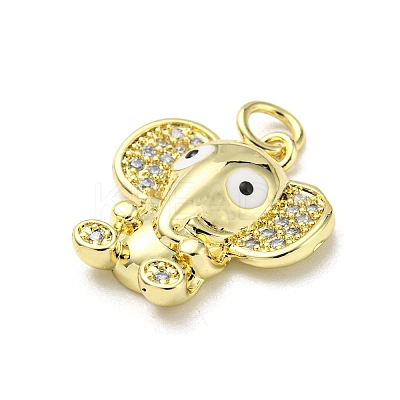 Brass Enamel with Cubic Zirconia Pendants FIND-Z023-15G-1