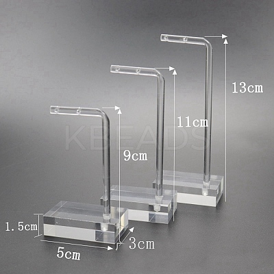 3Pcs L Shaped Acrylic Earring Displays Sets EDIS-WH0011-03-1