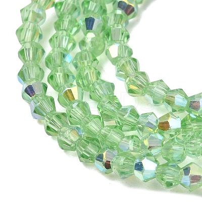AB Color Plated Transparent Glass Beads Strands GLAA-G127-01G-1