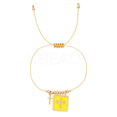 Bohemian Style Glass Seed Bead & 304 Stainless Steel Charm Bracelets BY1855-8-1