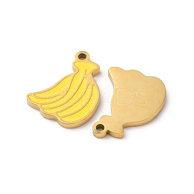 Fruit Seris 304 Stainless Steel Enamel Charms STAS-U060-03G-09-1