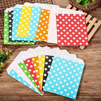 40Pcs 8 Colors Kraft Paper Bags CARB-TA0001-07-1