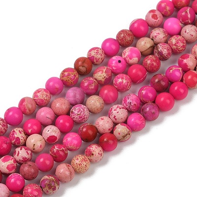Dyed Natural Regalite/Imperial Jasper/Sea Sediment Jasper Beads Strands G-B124-C04-01-1