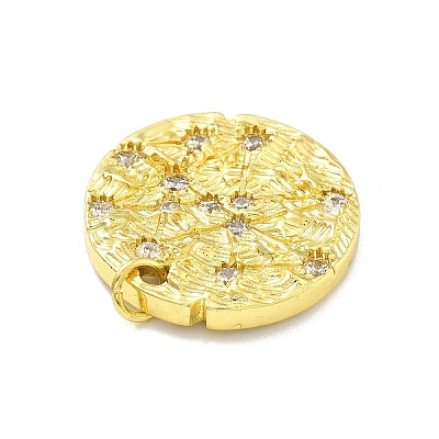 Rack Plating Brass Micro Pave Cubic Zirconia Pendants KK-D359-27G-1