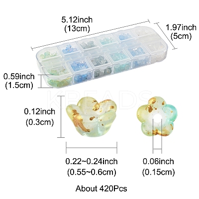 420Pcs 6 Colors Frosted Transparent Acrylic Beads OACR-FS0002-17A-1