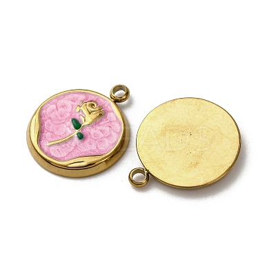 304 Stainless Steel Enamel Pendants STAS-P406-18G-02-1