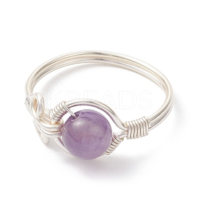 4Pcs 4 Styles Gemstone Finger Rings RJEW-TA00233-02-1