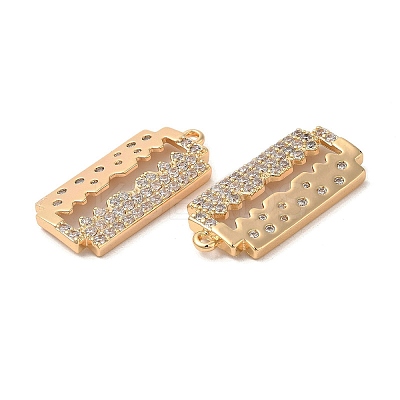 Brass & Cubic Zirconia Pendants KK-G468-65G-1