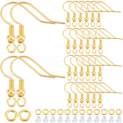 200Pcs Brass Earring Hooks KK-SP0001-44G-1