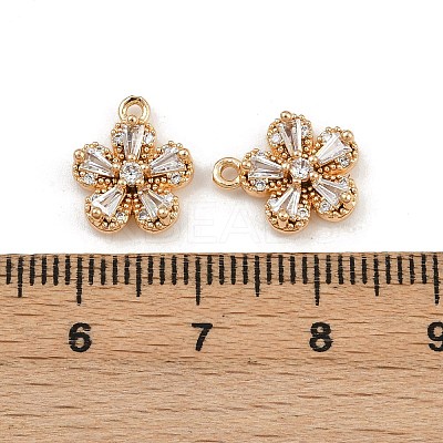 Brass Micro Pave Cubic Zirconia Pendants KK-K407-16G-1