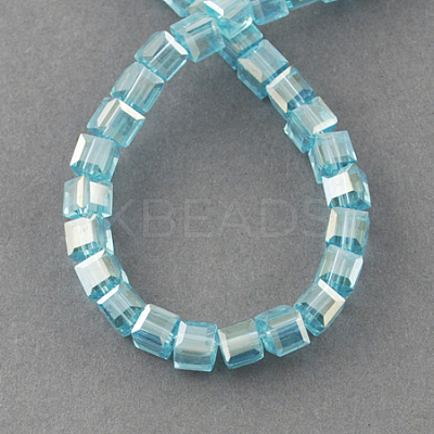 Electroplate Glass Beads Strands EGLA-R030-6x6mm-27-1