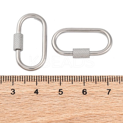 Non-Tarnish 304 Stainless Steel Screw Carabiner Lock Charms STAS-K192-01P-A-1