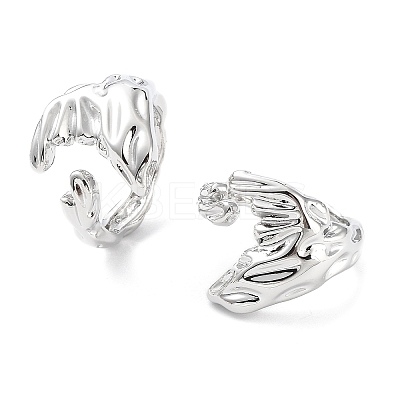 Brass Open Cuff Rings for Women RJEW-D016-03P-1