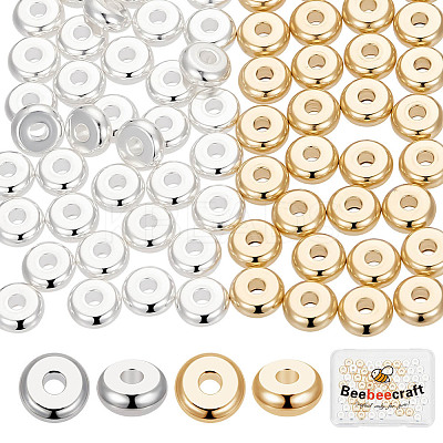 80Pcs 2 Colors 304 Stainless Steel Spacer Beads STAS-BBC0004-30-1