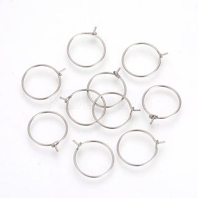 Tarnish Resistant 304 Stainless Steel Hoop Earrings STAS-R071-42-1