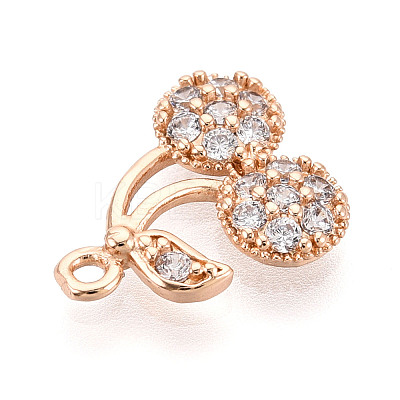 Brass Micro Pave Cubic Zirconia Charms KK-T076-05KCG-1
