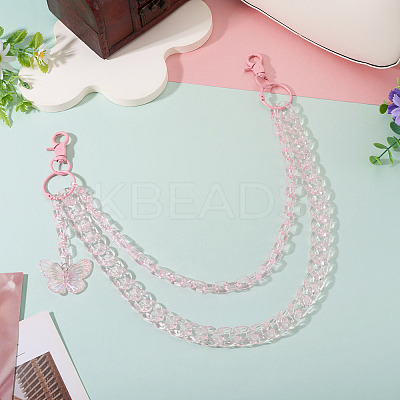 Acrylic Butterfly Layered Chain Belts for Jeans Pants HJEW-TAC0113-1