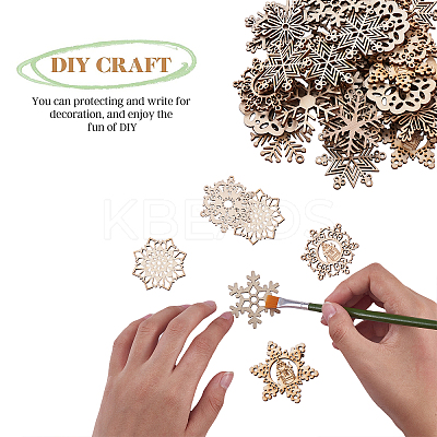 50Pcs Laser Cut Unfinished Wood Pendants WOOD-CJ0001-37-1
