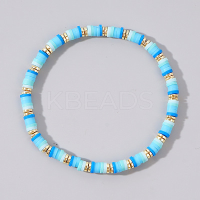 Bohemian Gradient Handmade Handmade Polymer Clay Heishi Beads Stretch Bracelets EQ3365-5-1