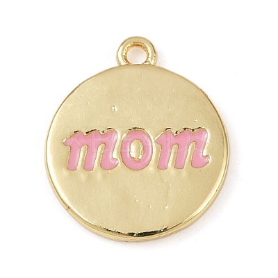 Mother's Day Brass Enamel Charms KK-R224-07C-G-1
