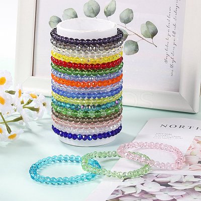 20Pcs Glass Beads Bracelets BJEW-SW001599-01-1