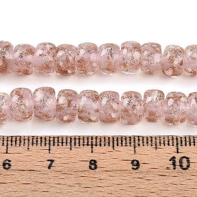 Luminous Handmade Gold Foil Glass Beads Strands FOIL-N029-02A-09-1