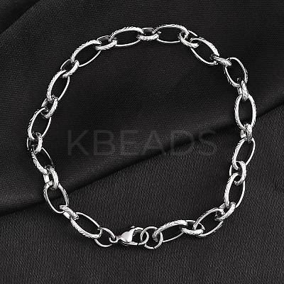 Tarnish Resistant Fashionable 304 Stainless Steel Engraved Vine Mother-son Chain Bracelets LS-STAS-A028-B101P-1