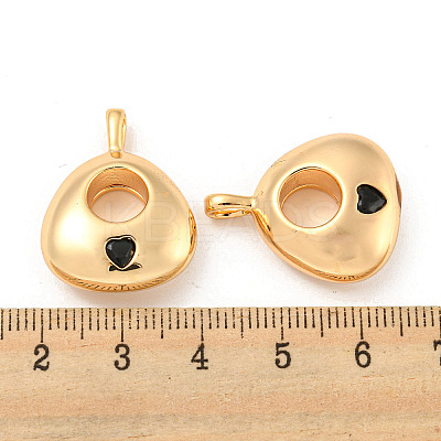 Brass Micro Pave Cubic Zirconia Pendants KK-P255-05G-1