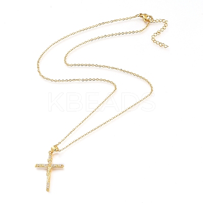 Easter Theme Brass Micro Pave Clear Cubic Zirconia Pendant Necklaces NJEW-L146-20G-1