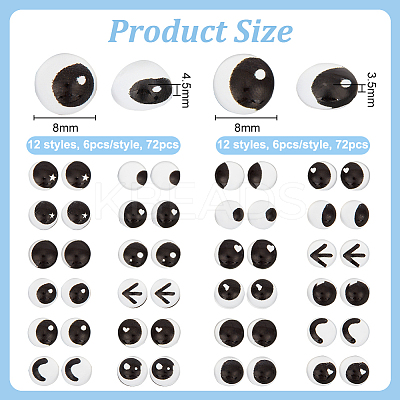 144Pcs 24 Style Glass Doll Craft Eyes Cabochons DIY-OC0011-83A-1