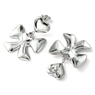 Tarnish Resistant 304 Stainless Steel Dangle Stud Earrings EJEW-Z038-09P-1