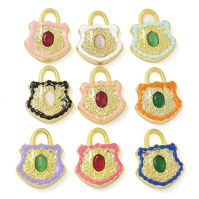 Rack Plating Brass Glass Pendants KK-G515-02A-1