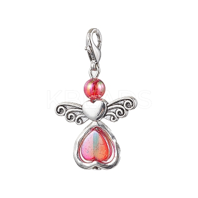 7Pcs 7 Colors Angel Acrylic Pendant Decorations HJEW-JM01736-01-1
