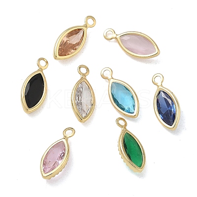 Brass Pave Cubic Zirconia Charms CU-CBABEB3-06G-1